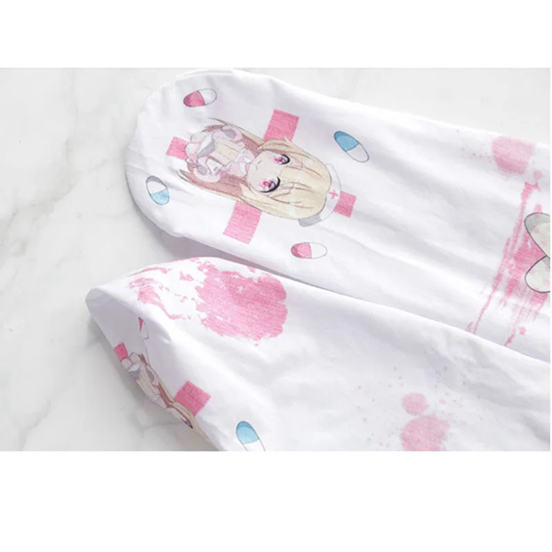 

Japanese Anime 3D Printed Lolita Stockings Cosplay Halloween Socks Kawaii Thigh High School Sock Over Knee Stocking For Girls