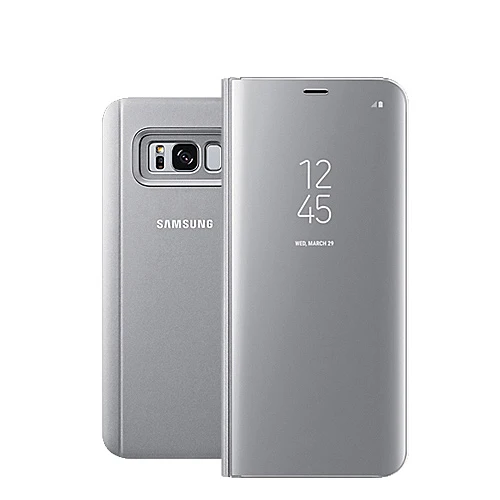 Silver Samsung зеркальный Прозрачный чехол для samsung Galaxy S8 SM-G9500 S8+ S8 Plus SM-G9550 S-View флип-чехол с подставкой - Цвет: Silver
