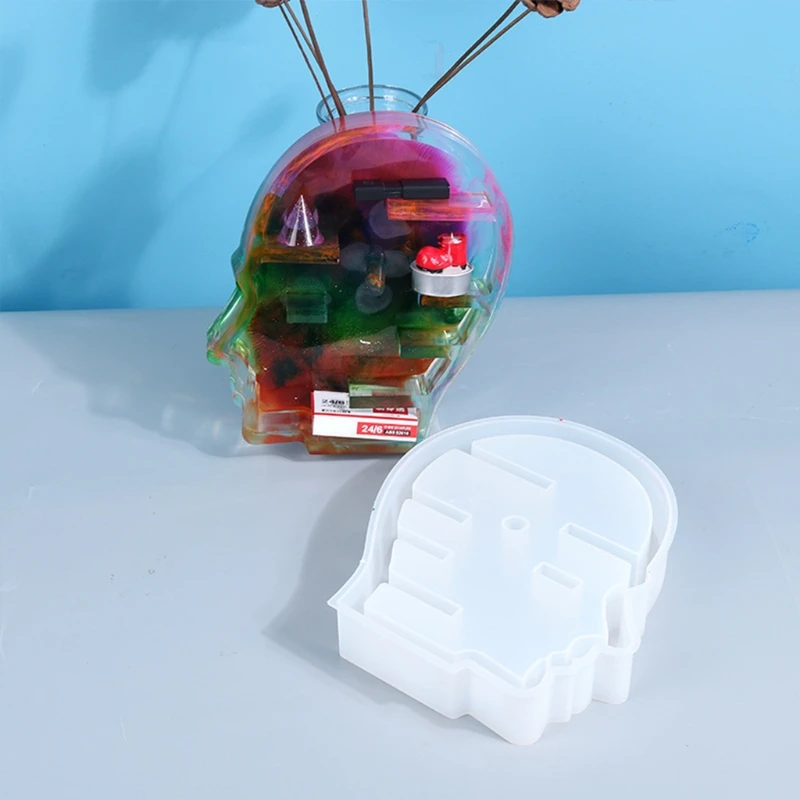 

DIY Crafts Crystal Epoxy Resin Mold Men Head Shaped Ornaments Silicone Mould