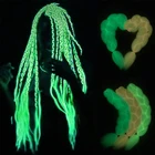 Светящиеся синтетические плетеные волосы для наращивания флуоресцентные блестящие в темноте Jumbo косы для наращивания волос Youngther