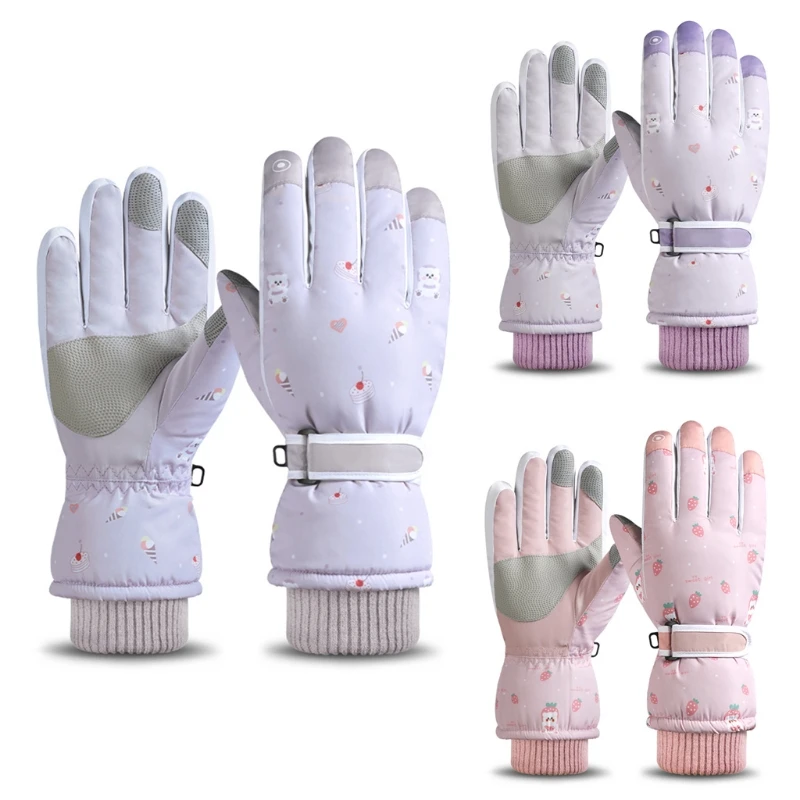 

Winter Warm Ski Gloves Waterproof Full Finger Gloves Touchscreen Driving Fleece Lined Glove for Motorcycle Driving