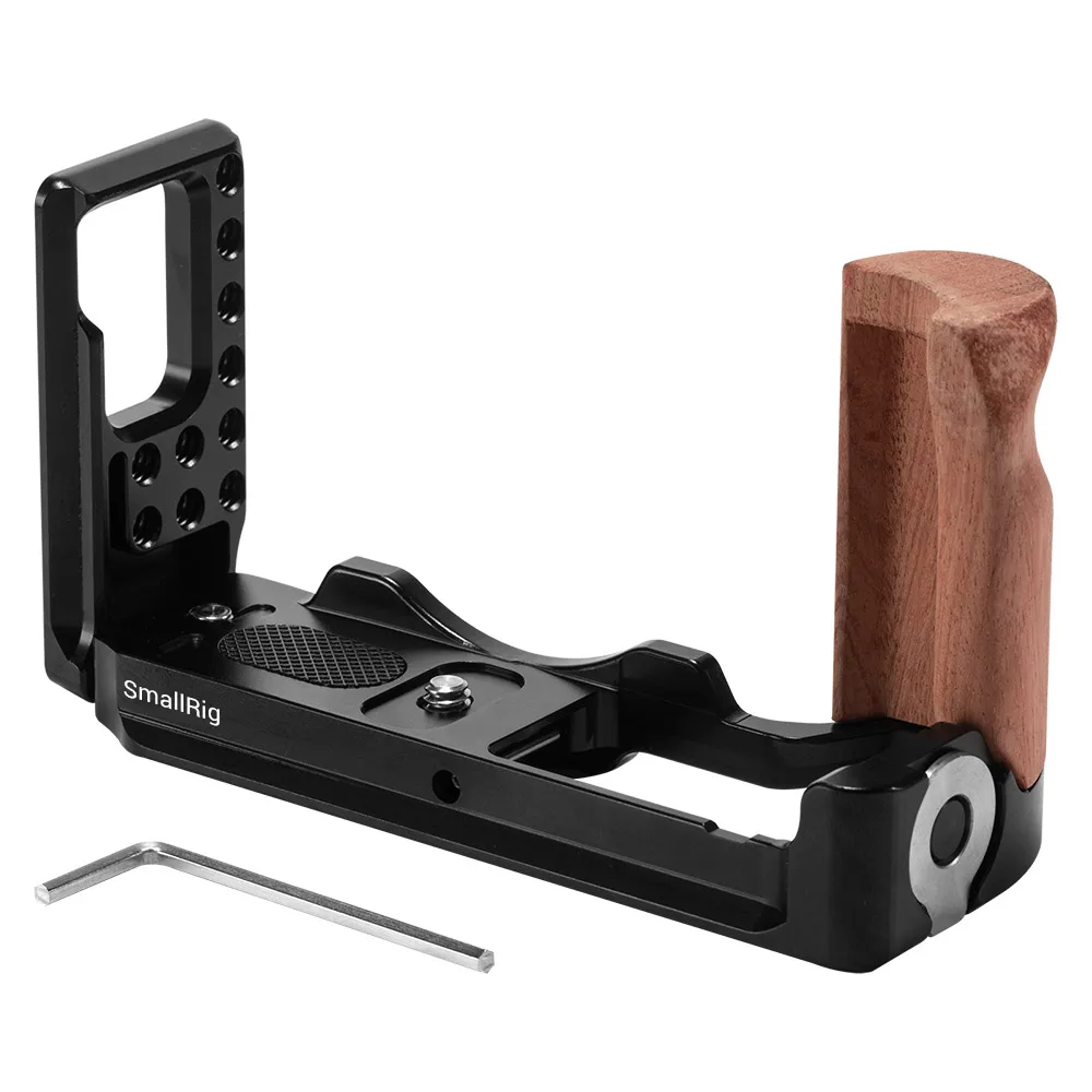SmallRig L Пластина для Canon EOS M50 L образная Монтажная пластина Quick Release L Кронштейн пластина с деревянной ручкой-2387