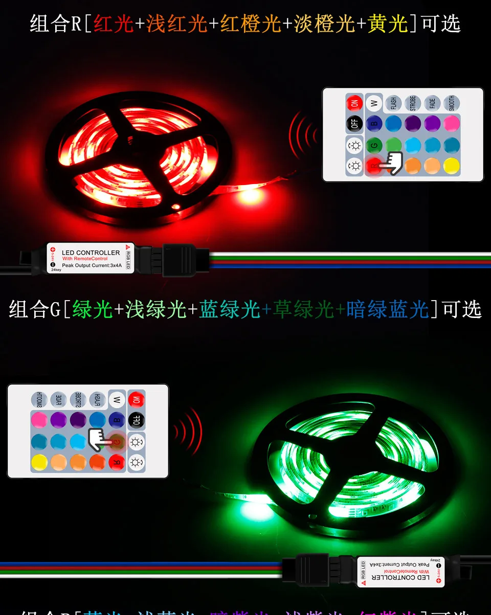 USB DC 5V SMD 2835 Светодиодная лента светильник инфракрасный пульт дистанционного управления Водонепроницаемая светодиодная лента Гибкая Диодная лента