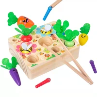 crazy wooden toys baby toy set radish shape matching size cognitive educational toys toddler enlightenment montessori toys