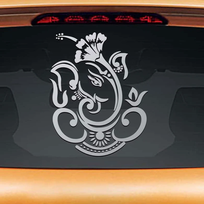 

Dasavala Ganesha Hinduism Religion Om Tribal style Decal Car Sticker Removable Wall Decal Murals Rear Sliver/gold/black L1163