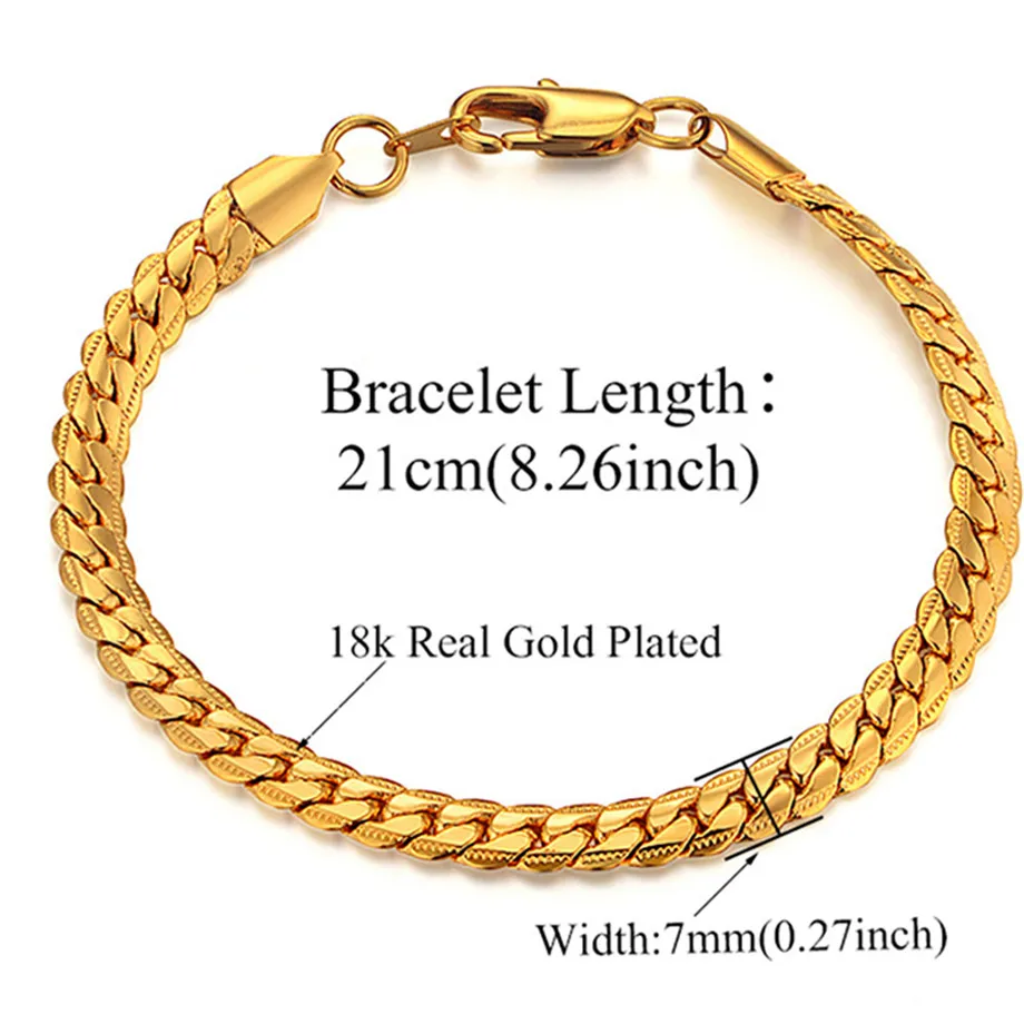 

Mens 4MM 7MM Silver Color Stainless Steel Curb Snake Link Chain Bracelets for Women Unisex Wrist Jewelry Gifts