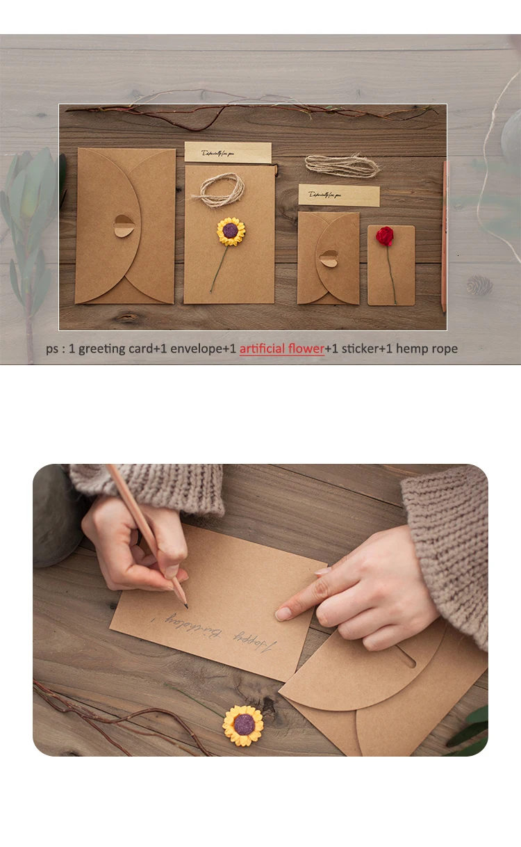 1 шт DIY крафт-имитация цветок поздравительная открытка пригласительная Свадебная вечеринка аксессуары спасибо день рождения открытка бумага подарок Вечерние