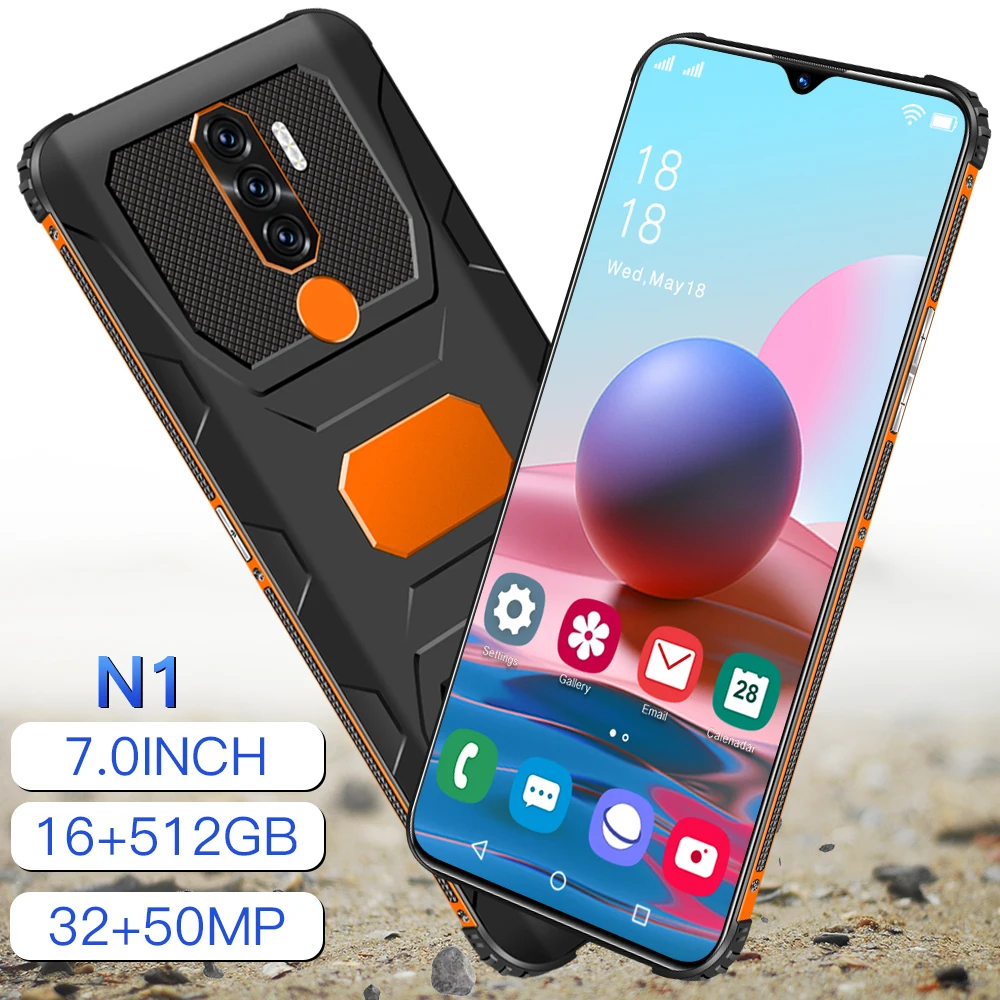 

High Quality Global Version N1 7.0Inch HD 16G 512G Android11 6800mAh 32MP 50MP 10 Core Face Unlock Snapdragon 888 Mobile Phone