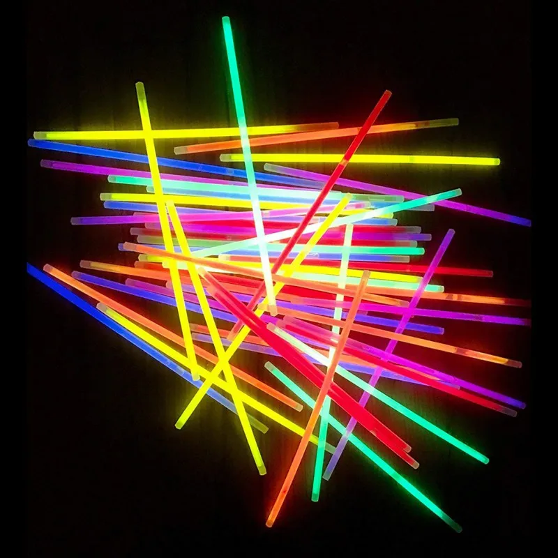 100 шт. светящиеся палочки красочные забавные портативные для фестиваля