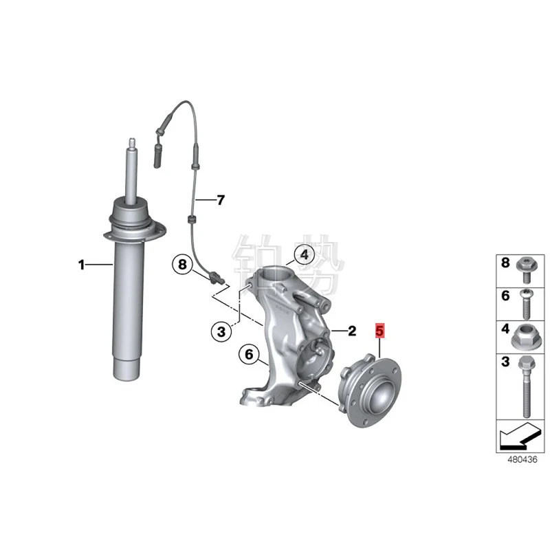 

Car hub with front bearing 2005-b mw3 Ser ies hub suspension brake disc front wheel axle head front hub unit