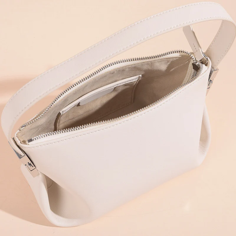 

Retro solid color genuine leather large-capacity handbag Ladies new style cowhide underarm bag Fashion all-match shoulder bag