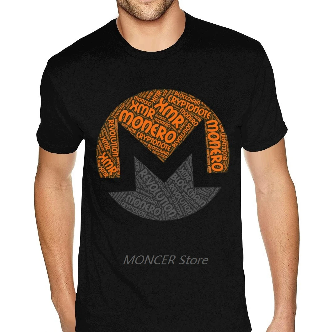 

Cute Monero Tee Shirts Short Sleeve O-Neck Cotton For Men's Small Size Black Tees Shirt
