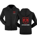 Новинка, модная толстовка с логотипом Dodge Car, мужская толстовка с капюшоном, весна-осень, флисовая хлопковая куртка на молнии, в стиле хип-хоп, Харадзюку, мужская одежда