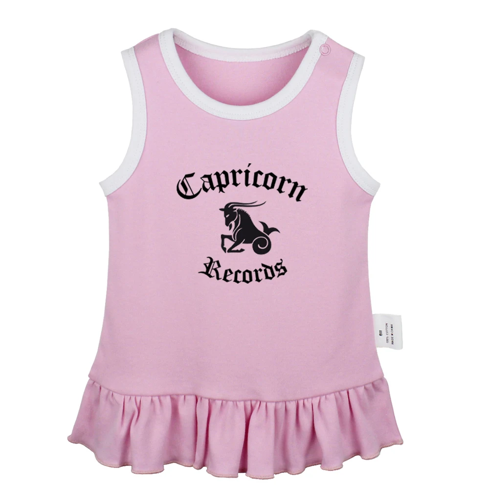 Constellation Capricorn Records Aries Taurus Libra Newborn Baby Girls Dresses Toddler Sleeveless Dress Infant Cotton Clothes