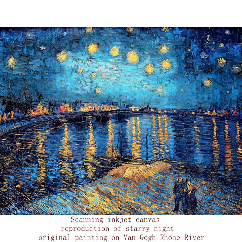 Классическая оригинальная картина «Звездная ночь» вдоль реки Ван Гога Рон  скопируется путем сканирования струйной картины, которая сейчас в t |  AliExpress