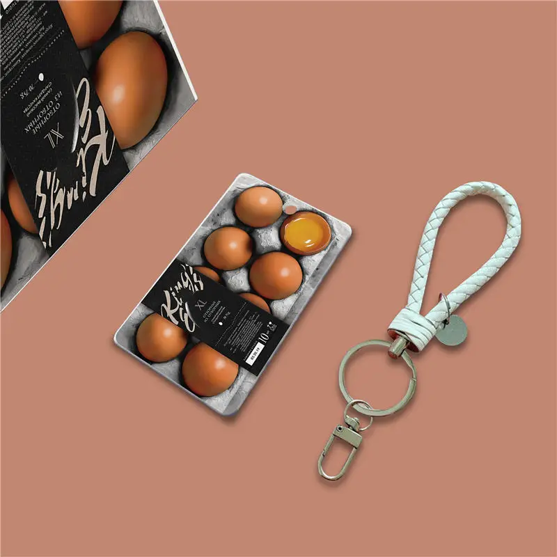 

Yolk Egg Student Campus Card Meal Card Forbidden Metro Card Work Certificate Key Chain Lanyard Id Card Men Women Food Key Ring