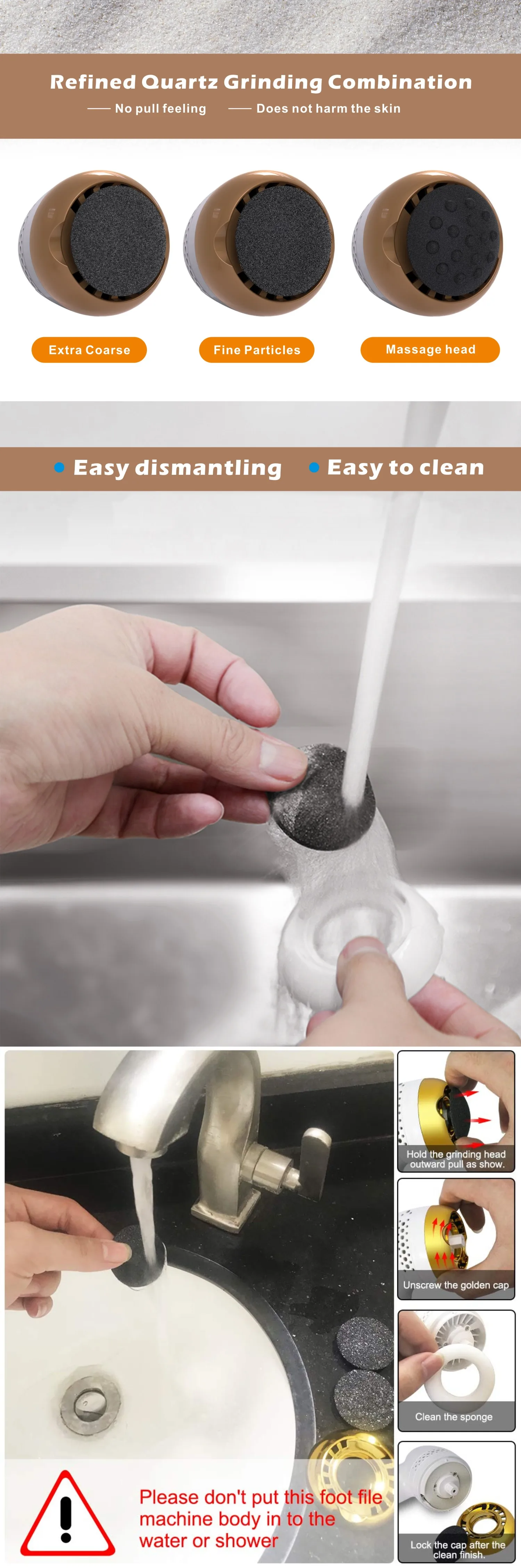 

Electric USB Rechargeable Foot Grinder Heel File Grinding Exfoliator Pedicure Machine Foot Care Tool Grinding File Dead Skin