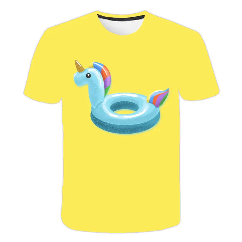 

Hot! Cute Pink Unicorn Girl T-Shirt Summer New Loose Comfortable Children'S Clothes 3D Printed Boys T-Shirt 4-14T