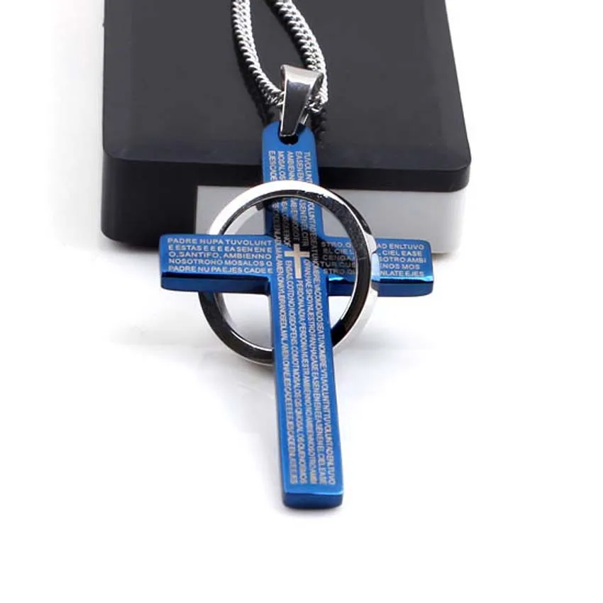 KFT очаровательное кольцо из нержавеющей стали с крестом, подвеска, цепочка, ожерелье, ювелирные изделия, памятная цепочка из нержавеющей стали, ожерелье