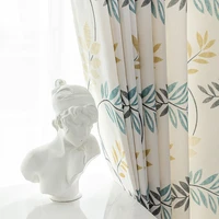 2022 new modern and simple polyester cotton printing blackout window curtains for living dining room bedroom