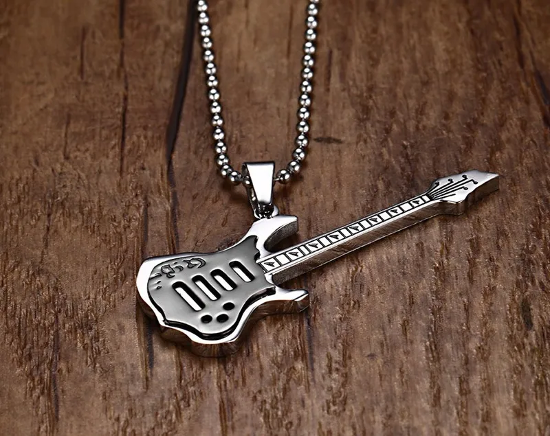 

FXM X3 silver necklace hot sell man woman 57mm Guitar steel color gift women Korea style lover free ship
