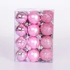 24 шт. 30 мм Мини Рождественские шары Пластиковые елочные подвесные украшения для вечерние NIN668