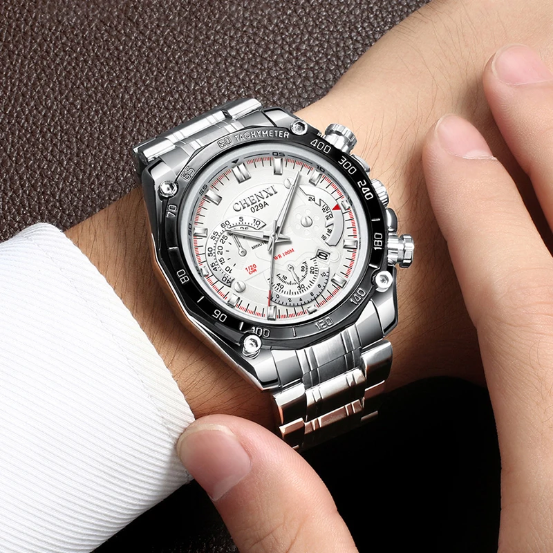 

Часы наручные мужские Кварцевые спортивные, из нержавеющей стали