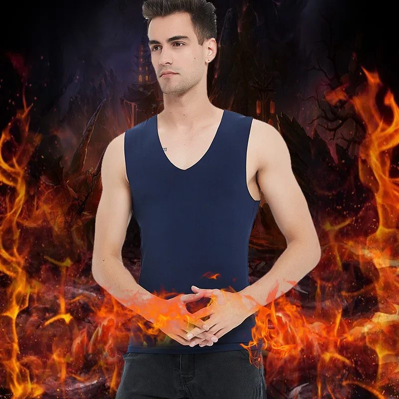 Теплый жилет для мужчин удобный бархатный сохраняющий тепло нижнее белье