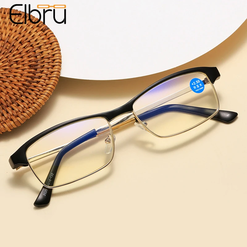

Elbru модный квадратный фильтр синего светильник чтения очки для четкости видения пресбиопические очки унисекс очки с диоптриями + 1.0to + 4,0