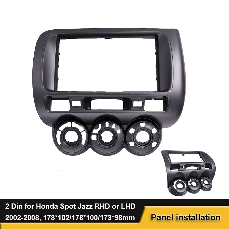 Автомобильный тире комплект Подходит для Honda подходит для Spot Jazz RHD или LHD 2002-2008 рулевое колесо DVD рамка панель передняя рамка ободок, 2 DIN