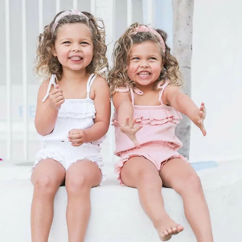 2020 Милая Летняя трикотажная одежда для новорожденных девочек из 3 предметов