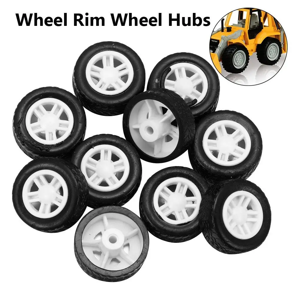 10 Pcs Mini Wheel Hubs Rubber Tires Upgrade Wheel Rim RC Car Hot Sale Handmade DIY toys Children Toys Spare Parts Accessories