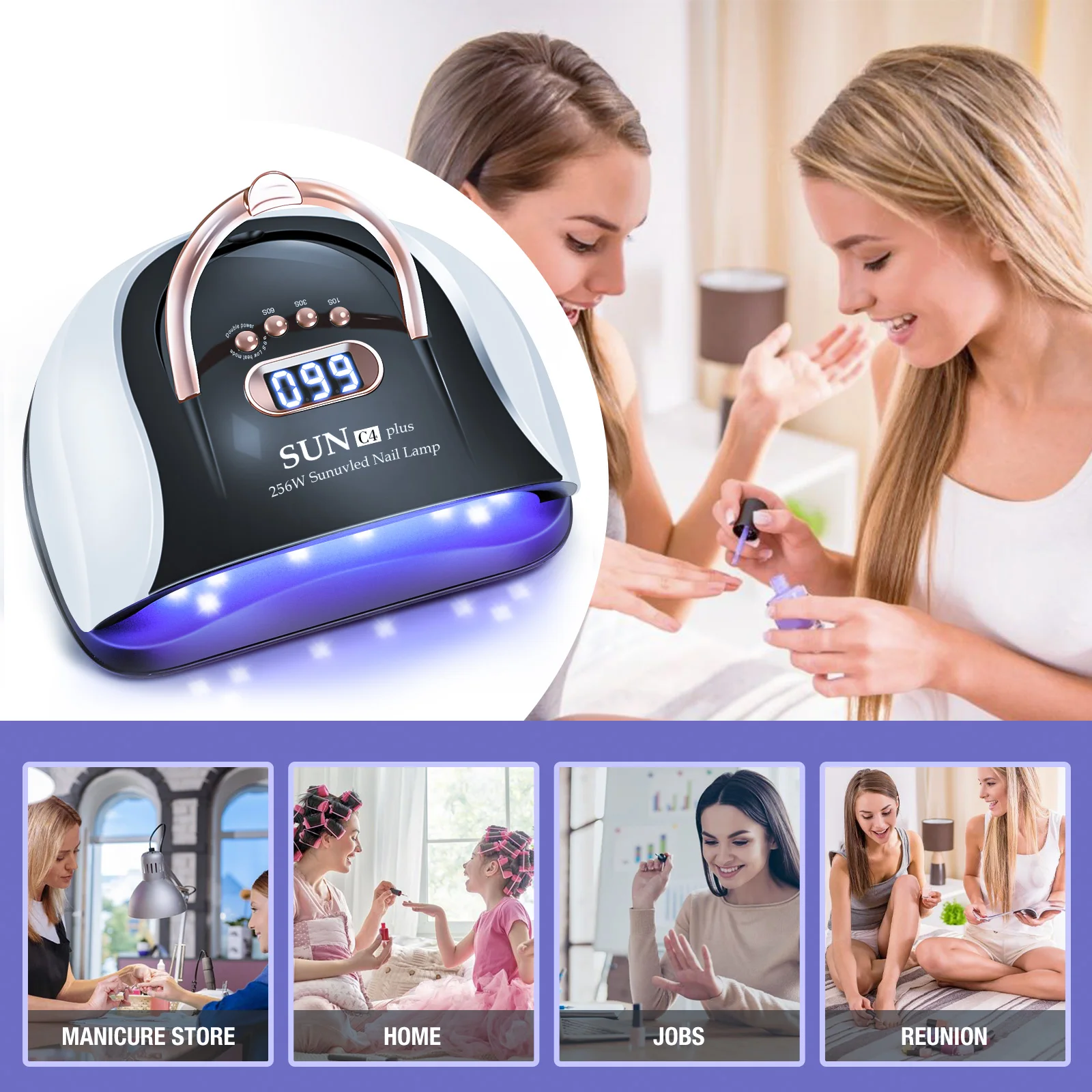 УФ-лампа SUN C4 Plus для сушки гель-лака 57LED с датчиком движения | Красота и здоровье