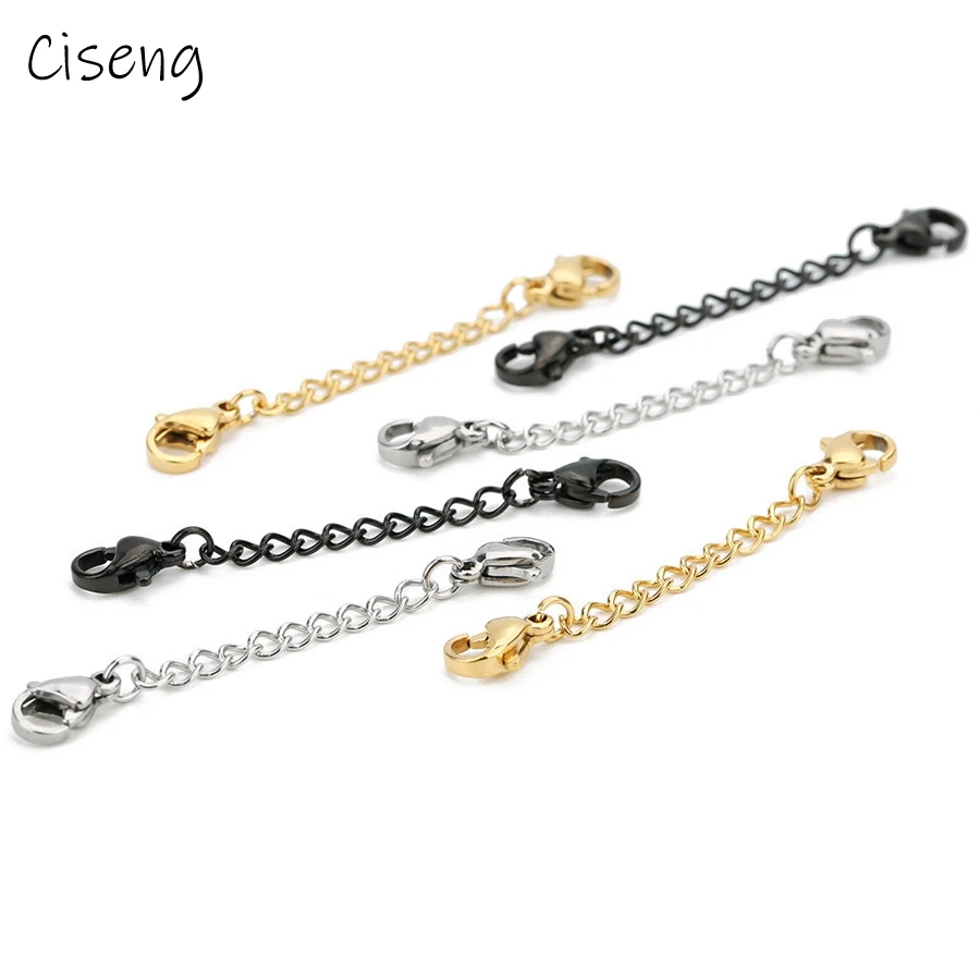 

Ciseng 5 шт. Длина Нержавеющая сталь удлинитель колье на цепочке с застёжкой "Лобстер" Расширение цепочки оптом для DIY ювелирных изделий