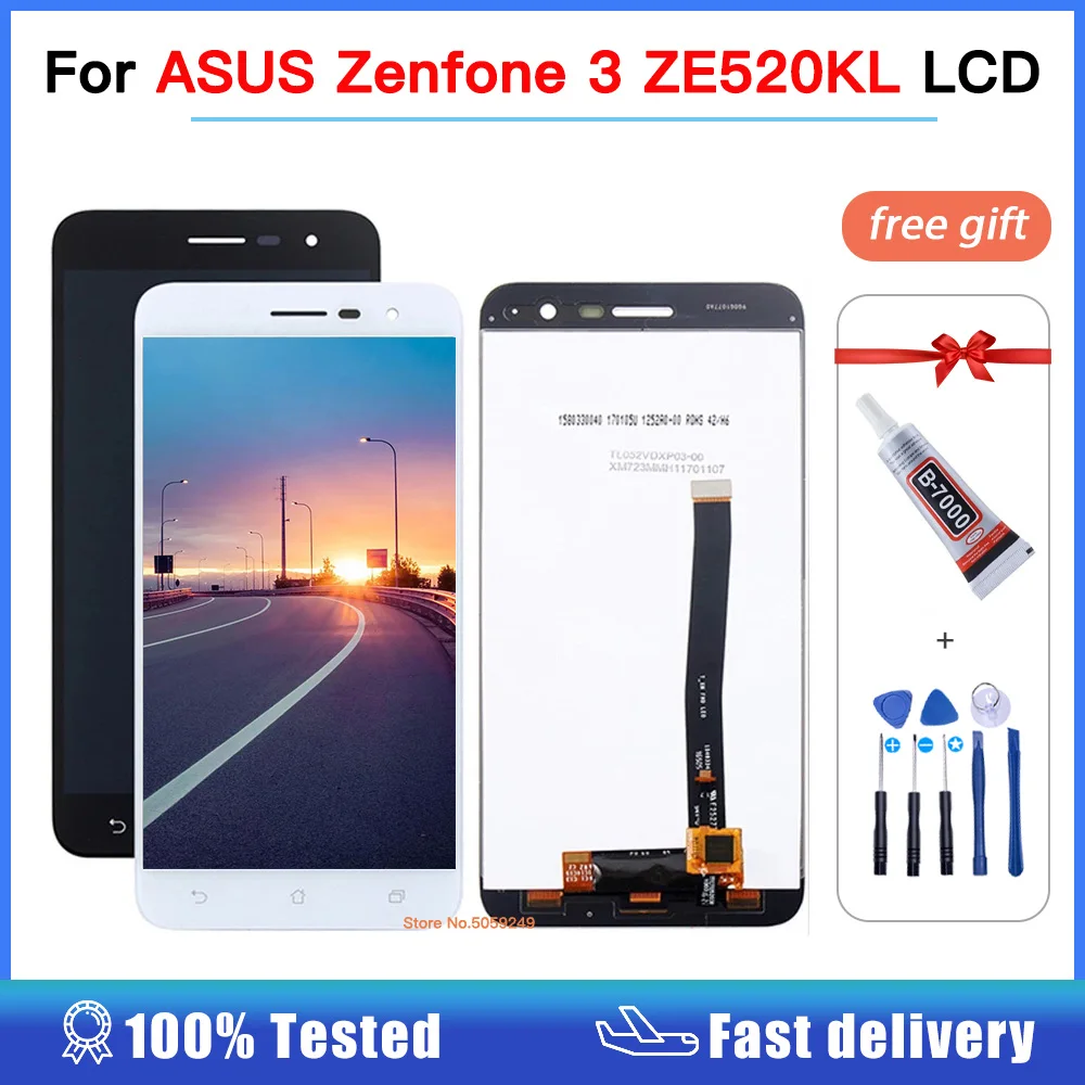 Для Asus Zenfone 3 ZE520KL ЖК-панель сенсорный экран дигитайзер сборка для ЖК-дисплей Z017D