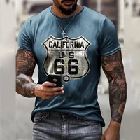 new summer harajuku u s route 66 letters 3d print shirt men sports and leisure breathable quick drying t shirt streetwear tops