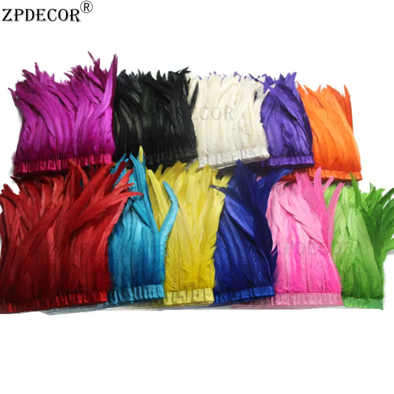 ZPDECOR оптовая продажа 30 35 см Петушиный Хвост перья отделка 2 ярда на 1 лот