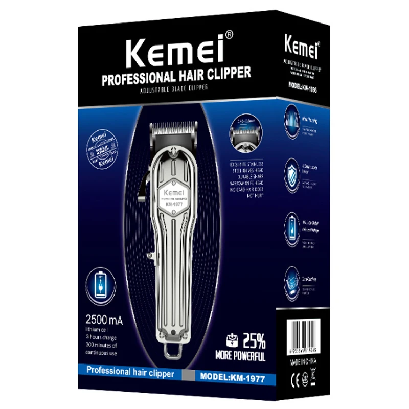 Полностью металлический клипер для волос Профессиональный парикмахерский Kemel Gold