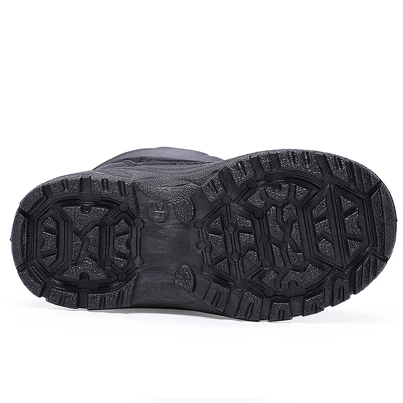 Мужские Ботильоны размера плюс 45-46 Зимние непромокаемые ботинки на танкетке с