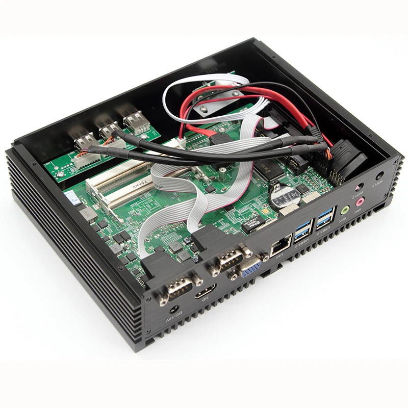 Недорогой промышленный мини-ПК Intel Core i3 i5 4005U 5250U VGA 1RJ45 LAN 2RS232 микрокомпьютер Windows10