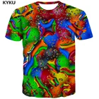 Мужская футболка с принтом KYKU, Повседневная футболка с абстрактным принтом разноцветная футболка, принтом дождя и аниме, психоделическая рубашка, 2019