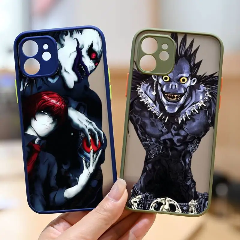 

death note anime Phone Case matte transparent Funda For Army Green iPhone 7 8 x xs xr 11 12 pro plus max mini Clear