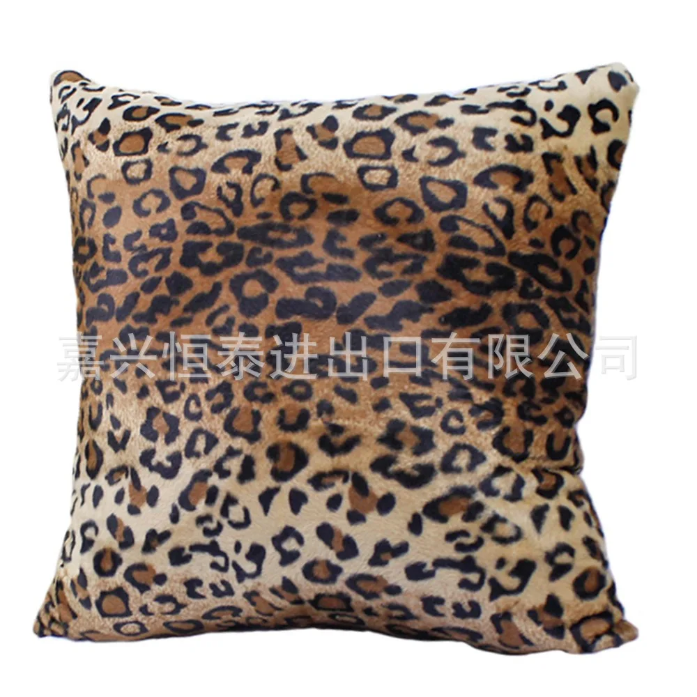 

Fashion Leopard Pattern Cushion Cover Plush Pillowcase Home Decorative Pillow Cover 45x45cm Throw Pillowcase For Sofa Car