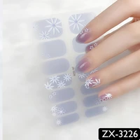 14tips nail stickers fashion solid color gradient nail polish self adhesive manicure decoracion nail strips nail accesoires