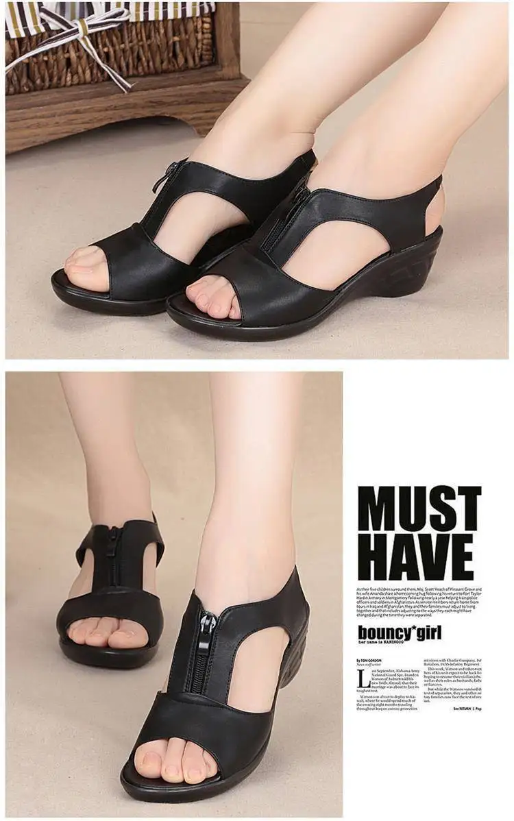 

Wedge Sandals For Women Summer Roman Plus Size Flat Shoes Casual hollow sandals
