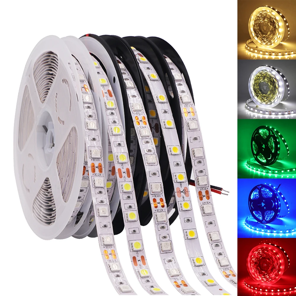 SMD 5050 Светодиодные ленты DC 12V 60 светодиодов/m IP21 IP65 гибкий светодиодный светильник