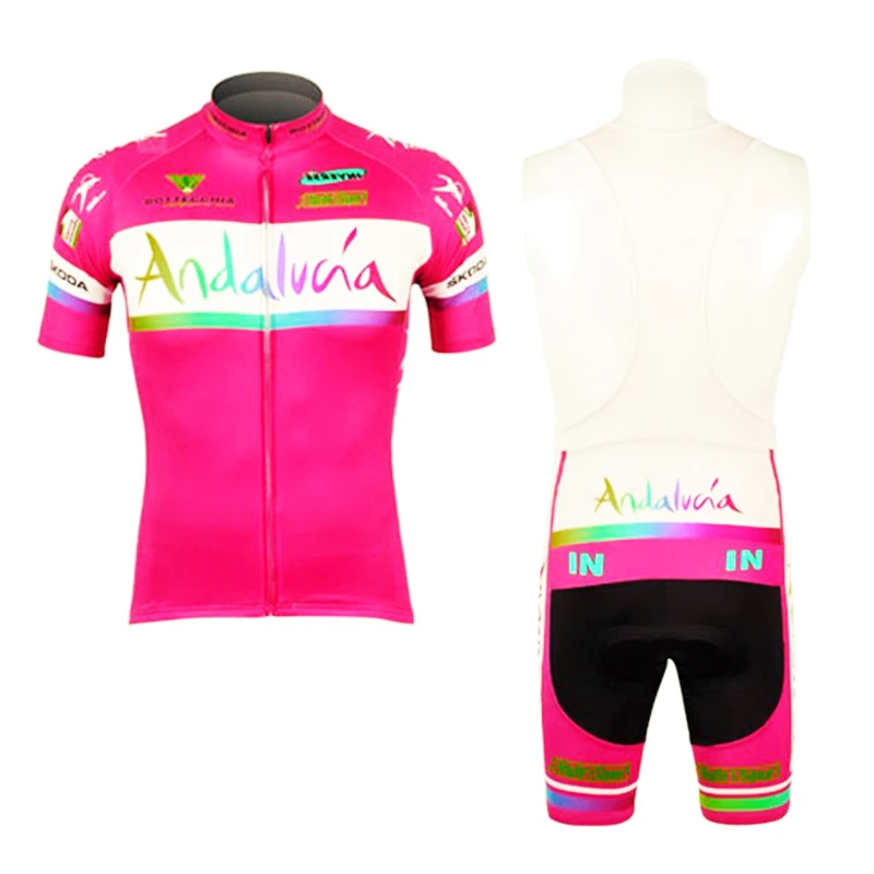 2021 розовый Андалусия Велоспорт Джерси велосипед брюки костюм мужские летние