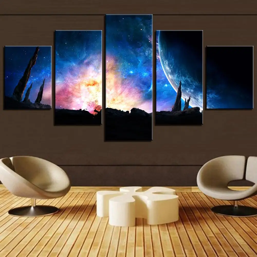 Настенные художественные картины Домашний Декор Гостиная HD печать 5 шт Земля и