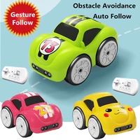 newest gesture sensor 2 4g remote control car music lights auto follow obstacle car vehical electric car toys for kids boy gifts