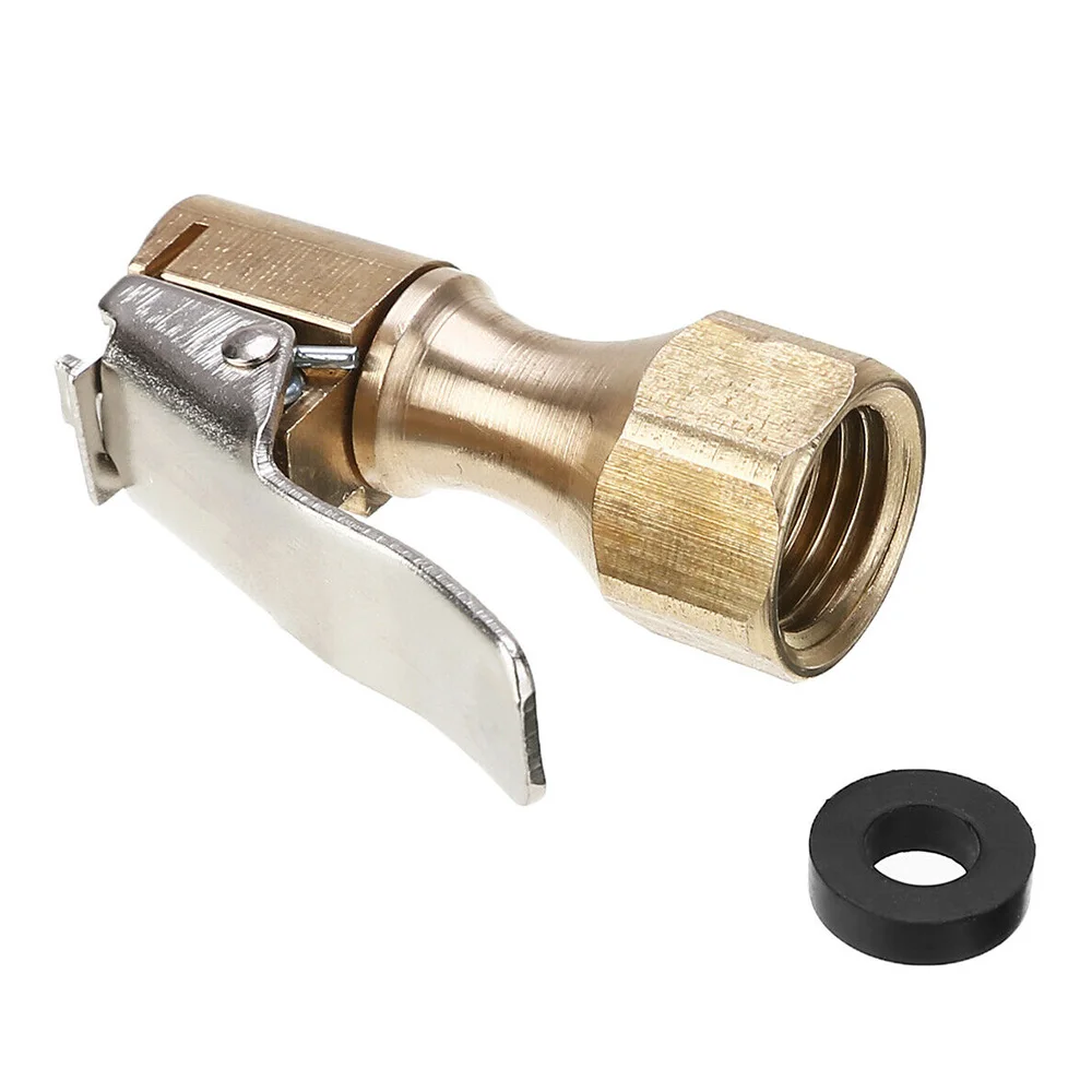 

2pcs Car Tire Brass Inflatable Mouth Brass Car Tire Inflator Pressure Valve Stem Connector Air Chuck Lock On Car Accessories